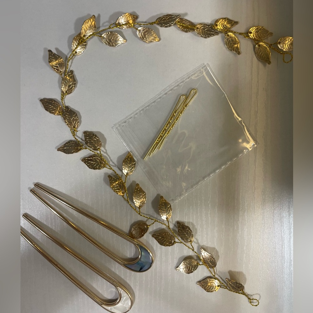 Gold Leaf Hair Accessory Set